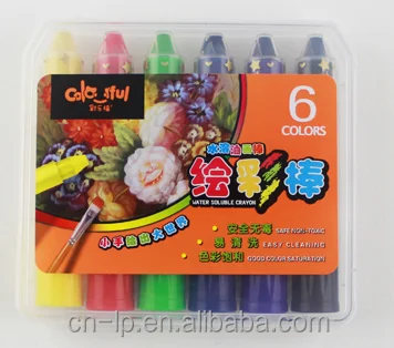Crayons 24 Colors Set water-soluble rotating oil painting stick child paint in plastic Case