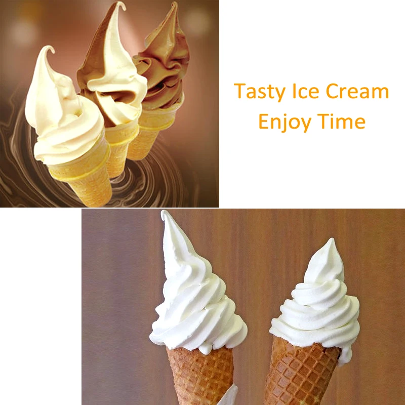 NEWEEK Stainless Steel 2/3 Flavors Electric 18-23l/h Sundae Yogurt rainbow Soft Serve Ice Cream Machine