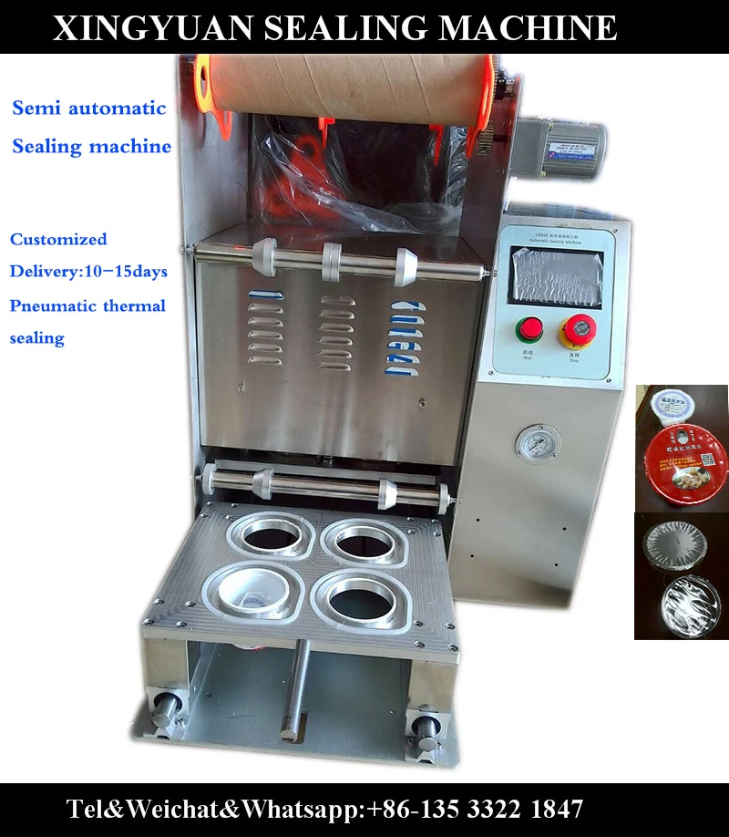 
Semi Automatic Flat rim plastic cup sealer/Plastic Cup Sealing Machine 