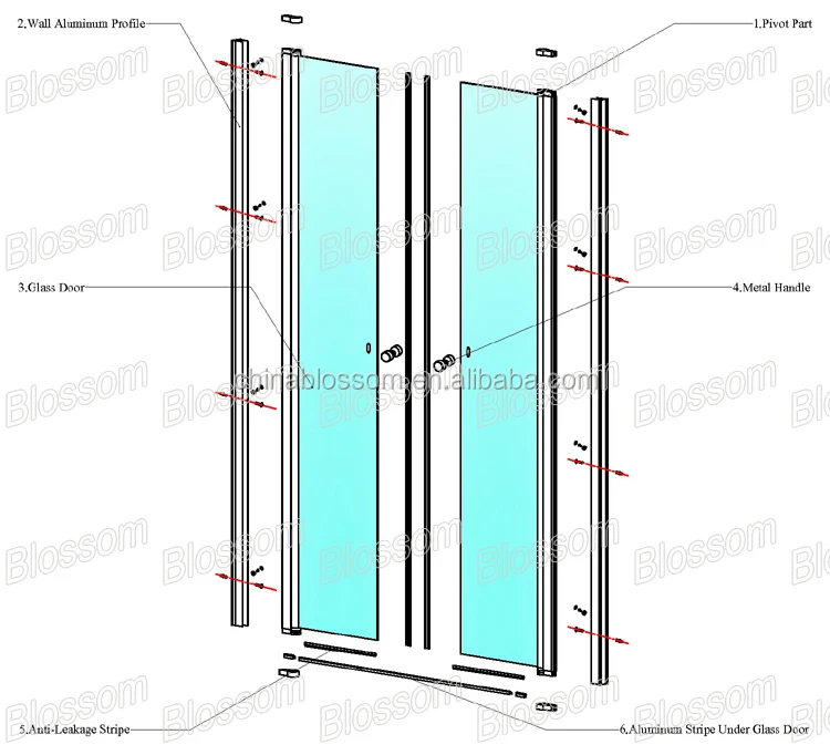 European EN12150-1 Pivot Nano Swing Cheap Glass Shower Door