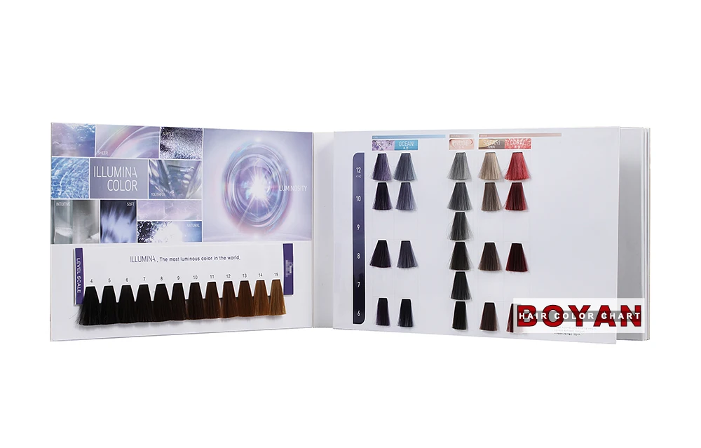 Removable Hair swatch flexible hair color chart for hair salon dyeing
