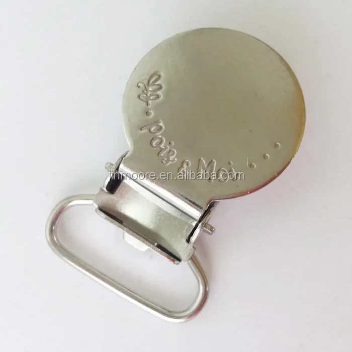 MSC07 Personalized OEM Engrave Logo Steel Suspender Clips Buckle For Baby Clothes