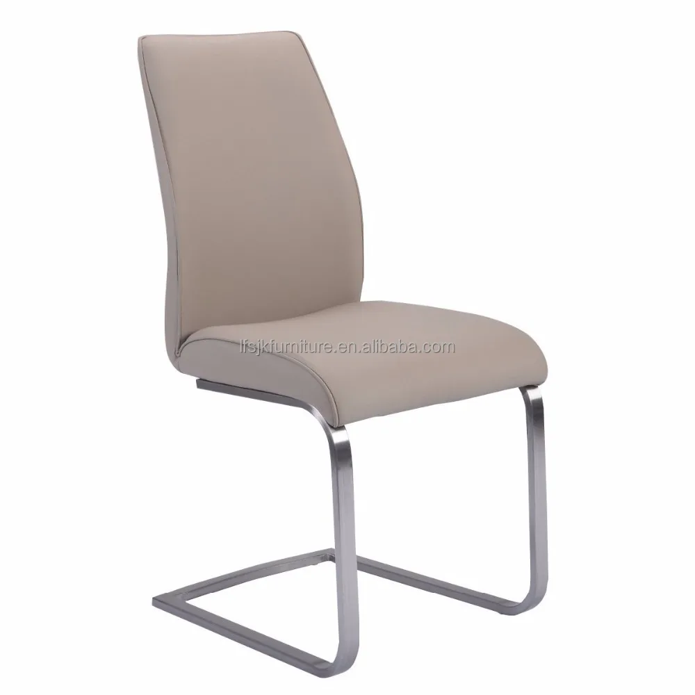 
Dining Chair High Back Gray PU Leather Furniture Modern Seat New 