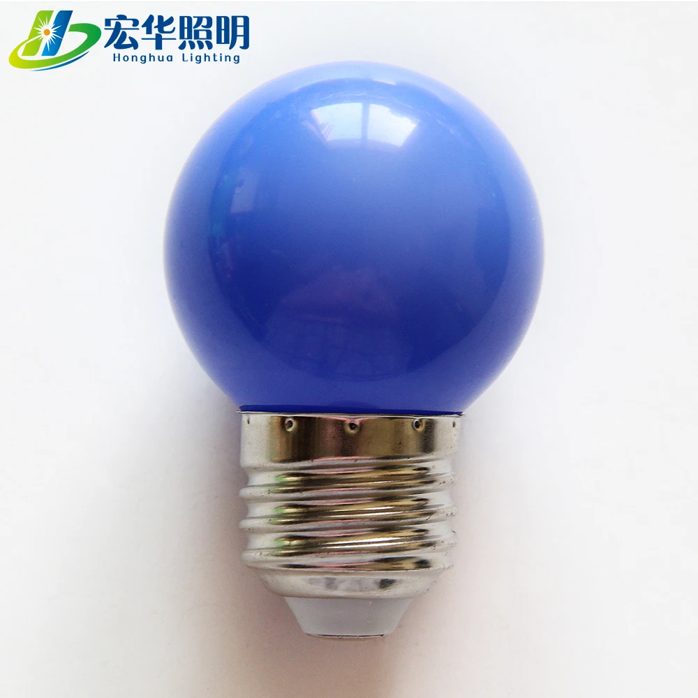 G45 E27plastic светодиодная цветная лампа