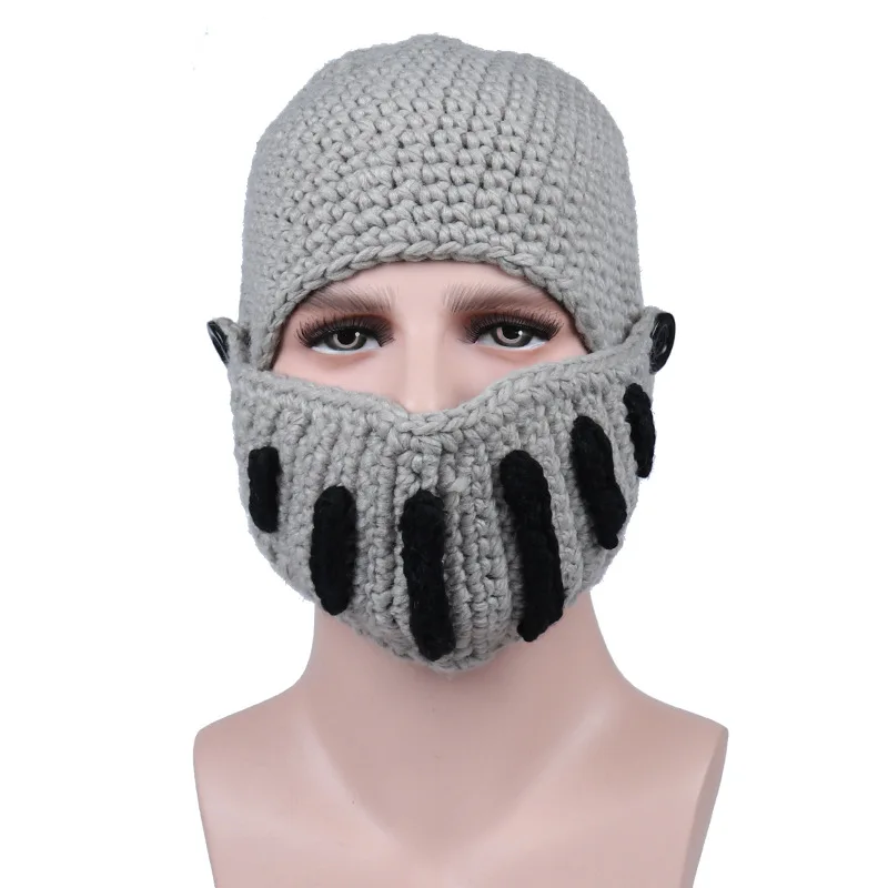 Multiple Colors Roman Knight Helmet Hat Winter Warm Mask Knitted Hat