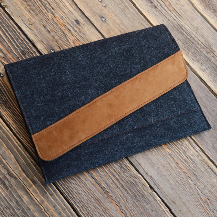 Make to order Free Sample Felt Briefcase, Christmas gift wool felt laptop bag