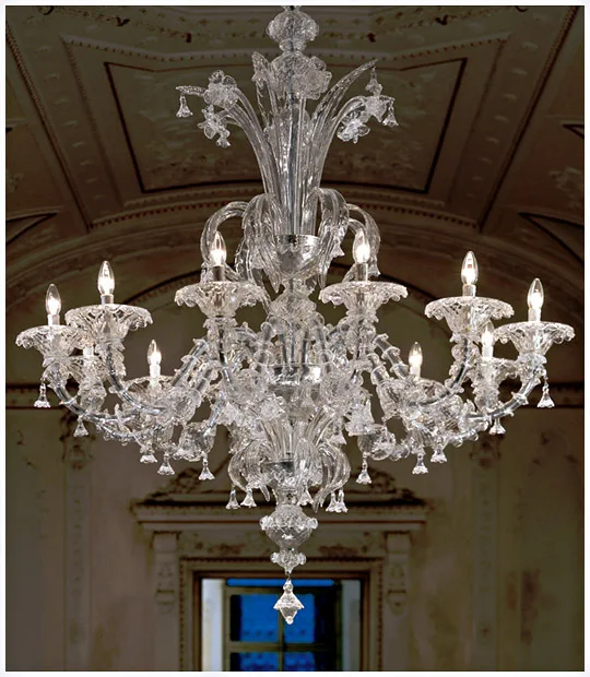 Factory Direct Sale Fancy Light Glass Lighting Modern Decoration Murano Chandelier Lamp Hotel Church Decoration Chandelier
