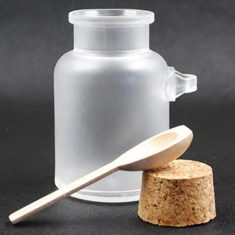 100g 200g 300g 500g plastic ABS empty matte frosted bath salt bottle / storage jar / round pot with cork and spoon