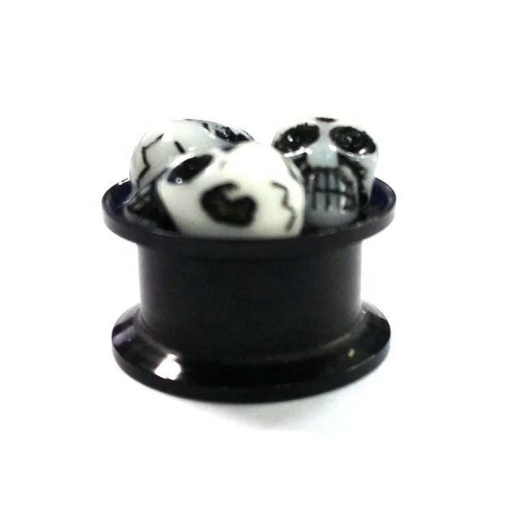 Acrylic Flesh Tunnel Plug Piercing Earring  Skull Ear Stretching