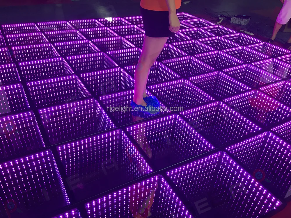500x500mm nightclub Disco Deep Tunnel 3D Infinity used Led Flooring led dance floor for sale