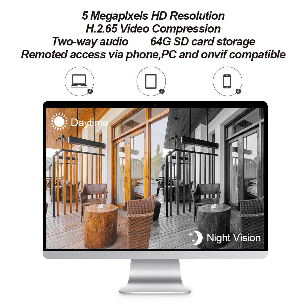 SV3C 5.0 megapixel 5MP Outdoor HD Waterproof Camera Home CCTV Security Systems WiFi Network Camera Outdoor