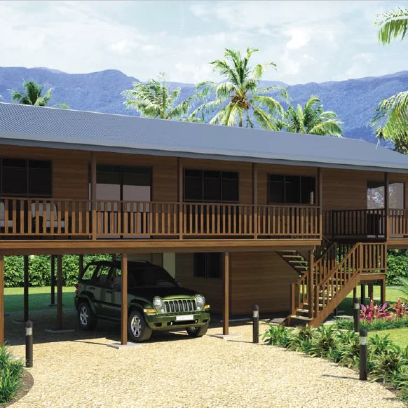 Deepblue Smarthouse светлый стальной каркас, красивый деревянный дом, курорт bunglalow