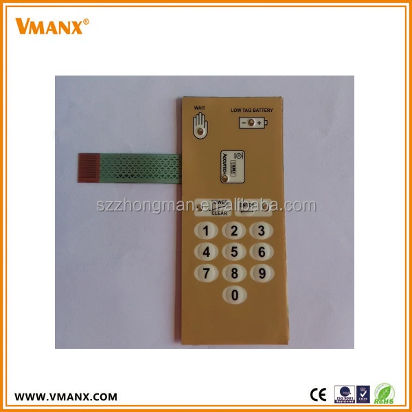 12 buttons metal dome custom home pet membrane switch keyboard from Shenzhen factory