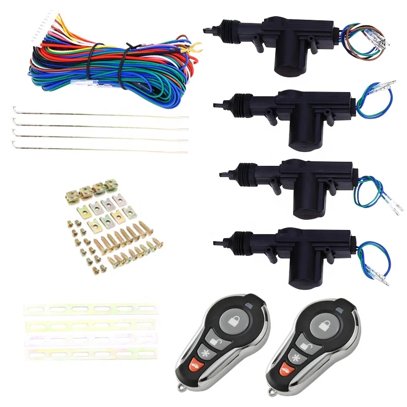 2019 new products DC12V/24V car well made central door lock keyless entry system with color led/lcd alarm system