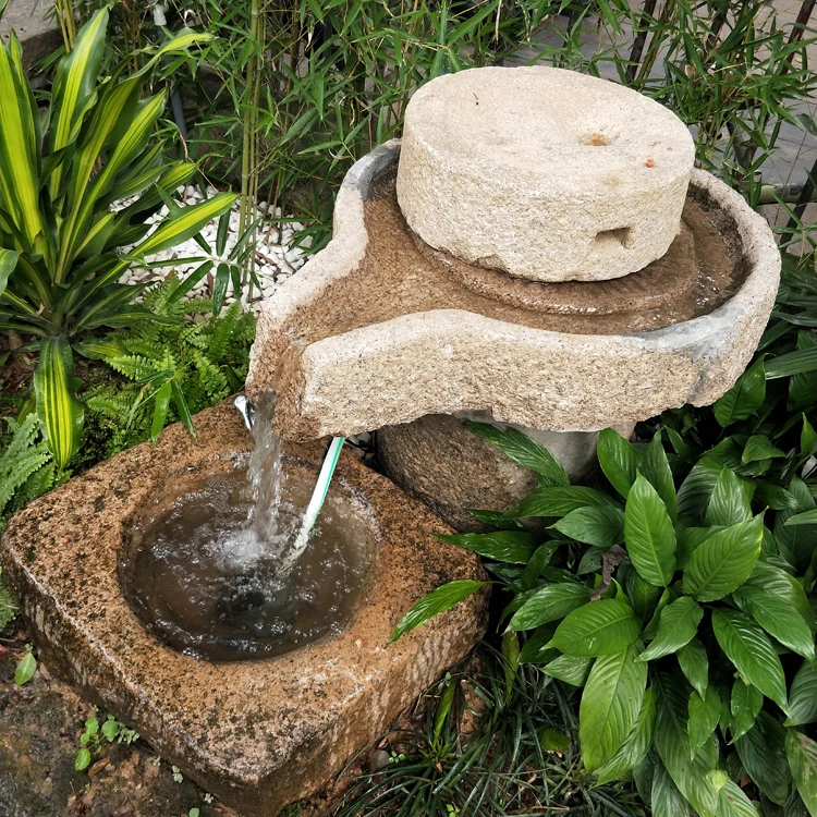 Natural Old Granite Grist Mill Millstone - UK Water Fountains Features For Sale Garden Outdoor Decoration