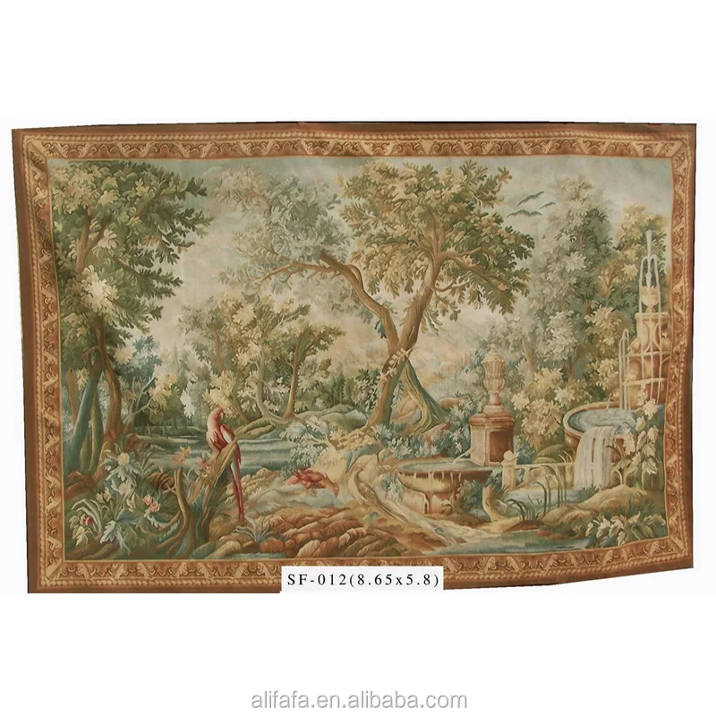 aubusson tapestry rug, flat woven, 100% New Zealand wool