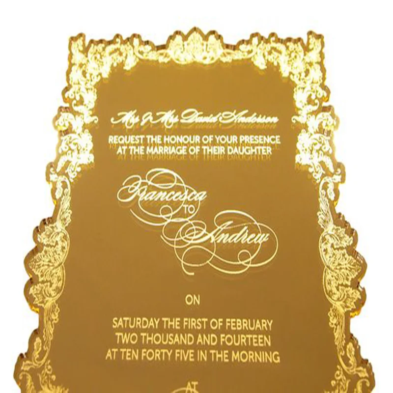 2023 Customized Luxury Acrylic Wedding Invitation Card with Letter Press