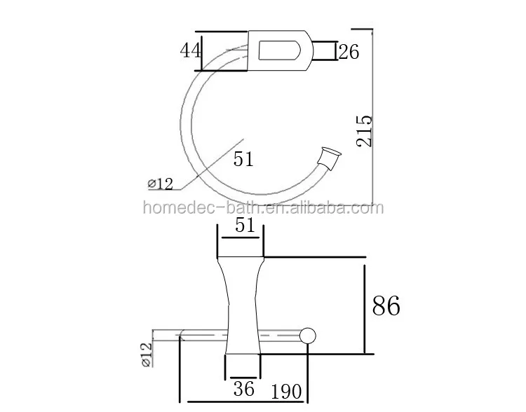 
High Quality Brass Towel Bar Bath Towel Ring Holder 