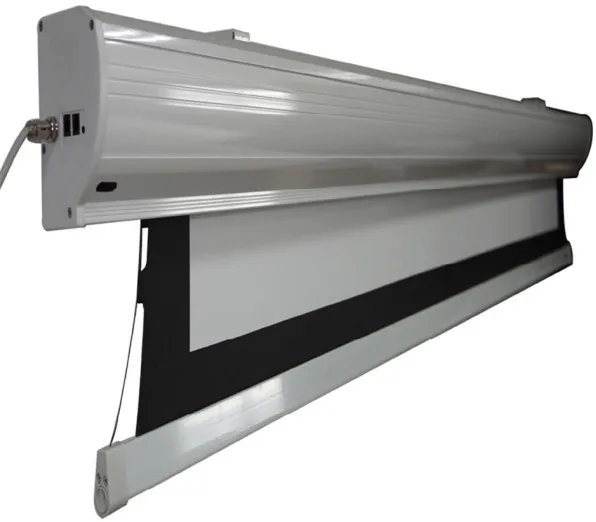 16/9 алюминиевый корпус вкладка моторизованный проектор экран напряженный