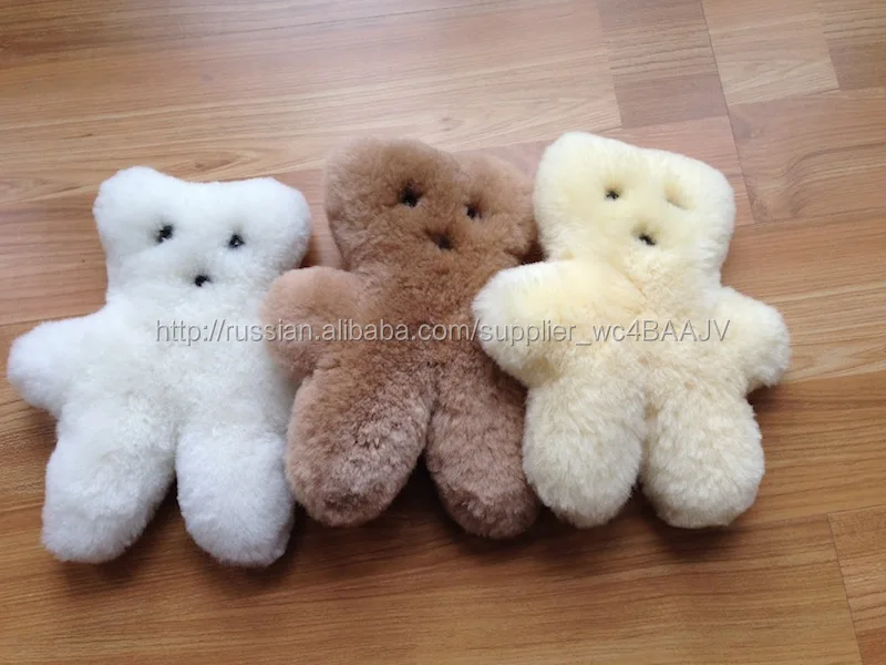амортизационная подушка из овечьей шерсти Австралии(милый медведь)