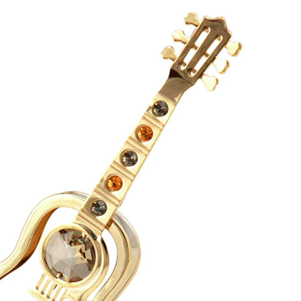 Уникальный креативный металлический подарок Crystocraft с золотым покрытием, украшенный кристаллами бриллиантовой резки для любителей гитары