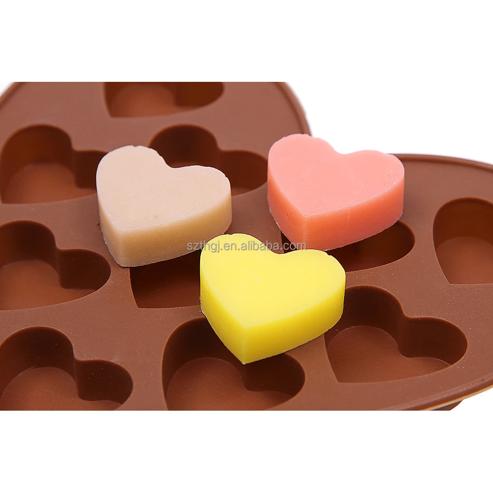 BPA free 10 small heart shaped silicone candy mold chocolate mold with many colors