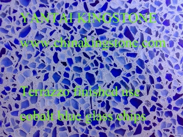 Crystal glass chips for terrazzo