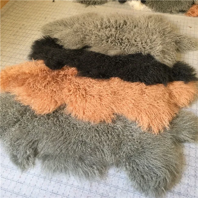 Large Curly Kalgan Lamb Fur Plate Cheap Tibetan Sheepskin