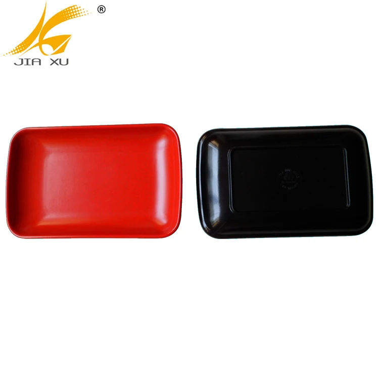 
melamine ware red and black twin color long plate 