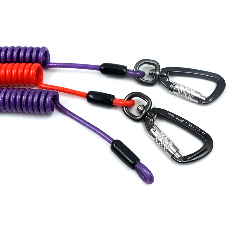 Purple Leash Safety Ropes with Fast Link And Swivel Carabiner