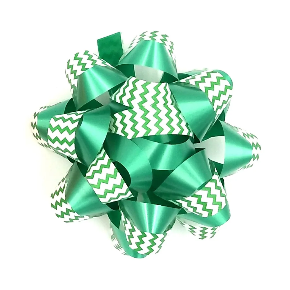 
New Style Gift Ribbon Decorative Bow Bouncing Lines Printing PLastic Ribbon Star Bow 