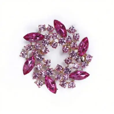 Classic Fashion Europe Style High Quality Rhinestone Alloy Flower Jewelry Brooch For Saree Clothing
