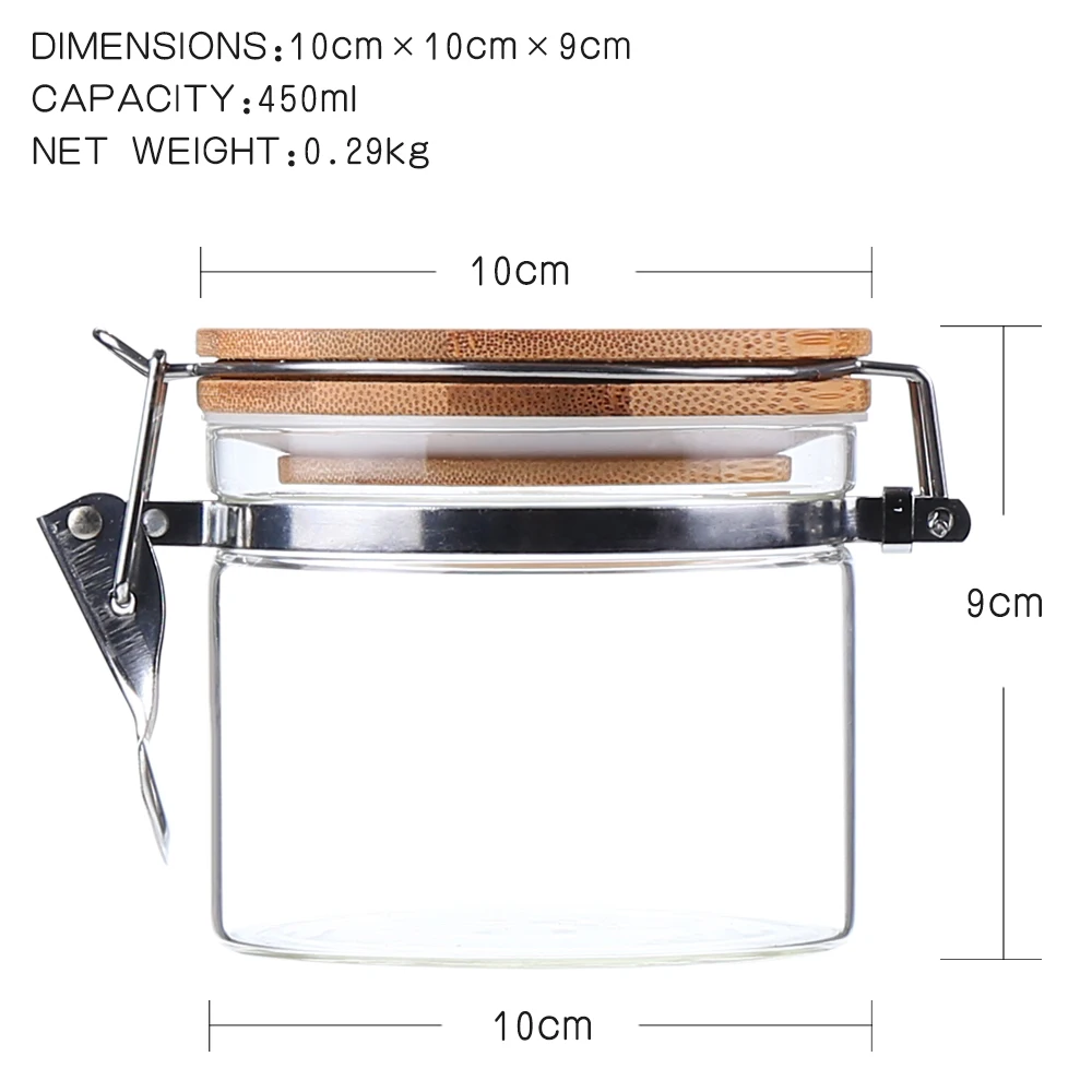 
2019 high quality factory price Bamboo Buckle cover glass jar 
