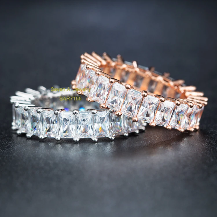 
Sevenajewelry Brand jewellery design SAR7155 Jewelry Wholesale in China Women eternity rings for wedding 
