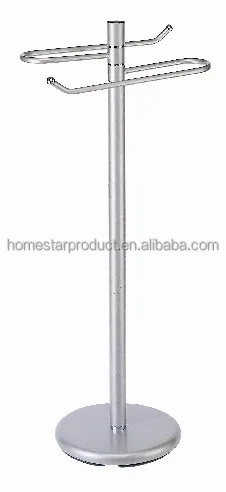 bathroom accessories floor freestandign swing arms towel holder chrome