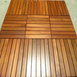 Oiled prefinished interlocking system DIY Burma teak solid wood decking tiles