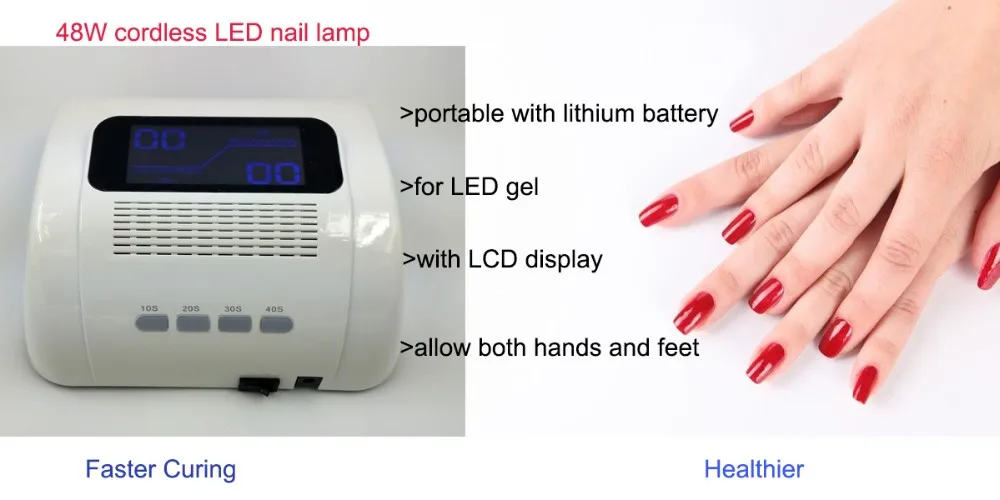 Factory price! Nailprof Nail LED UV Lamp With Li-Battery Nail Dryer for All Gels Polishes with Automatic Induction Can OEM Timer Nails Tools