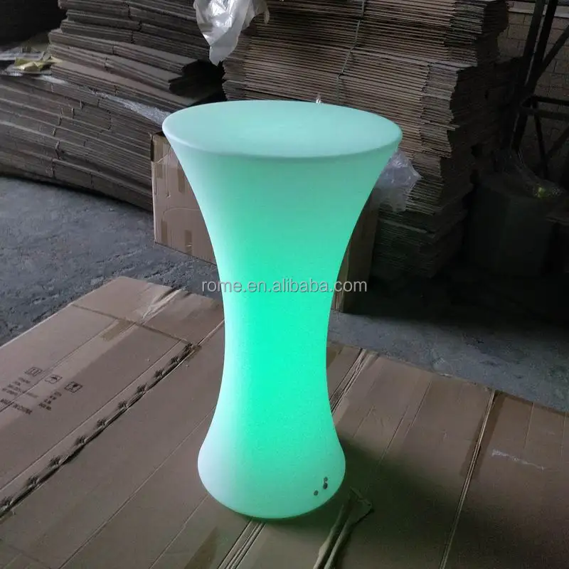 
outdoor portable event round led lighting cocktail bar table with battery 