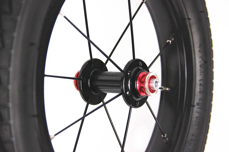 12 inch Hot Sale CNC Machined 12H Hub Alloy Rim 14G Steel Spoke Balance Bike Wheelset