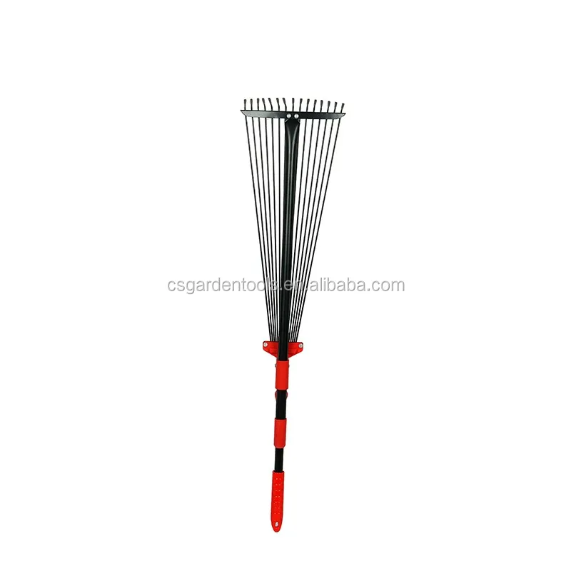 15 teeth steel garden leaf wood grabber telescopic rake