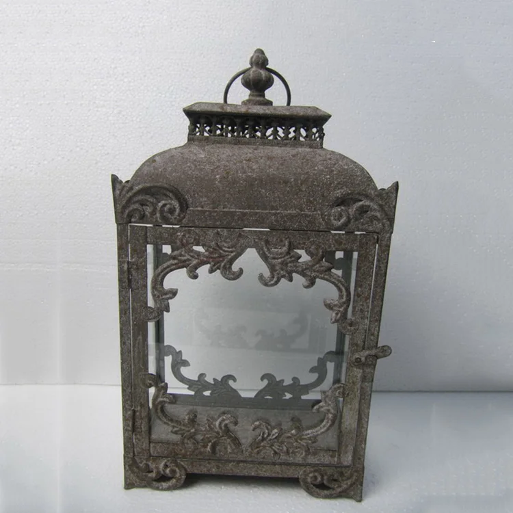 Outdoor Wrought Cast iron Candle Holder Decorative Lantern