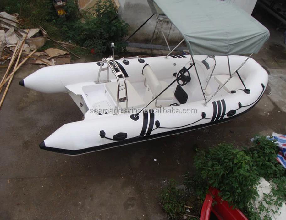 New Design Big FRP hull inflatable RIB BOAT 520 with Hypalon /PVC high pressure air tube