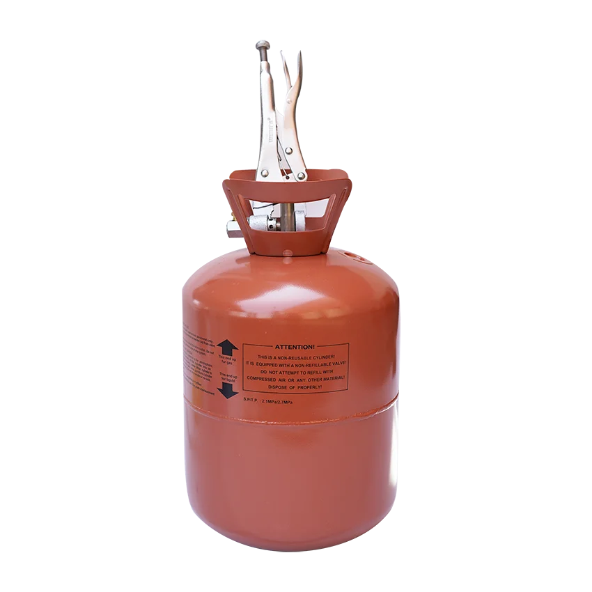 
high quality 10.9kg/24lbs disposable cylinder packing Refrigerant gas R404a hot sale 