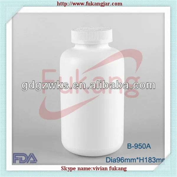 2013 горячая продажа 950ml hdpe белый переносной пластиковый бутылка уплотнение для медицины бутылки