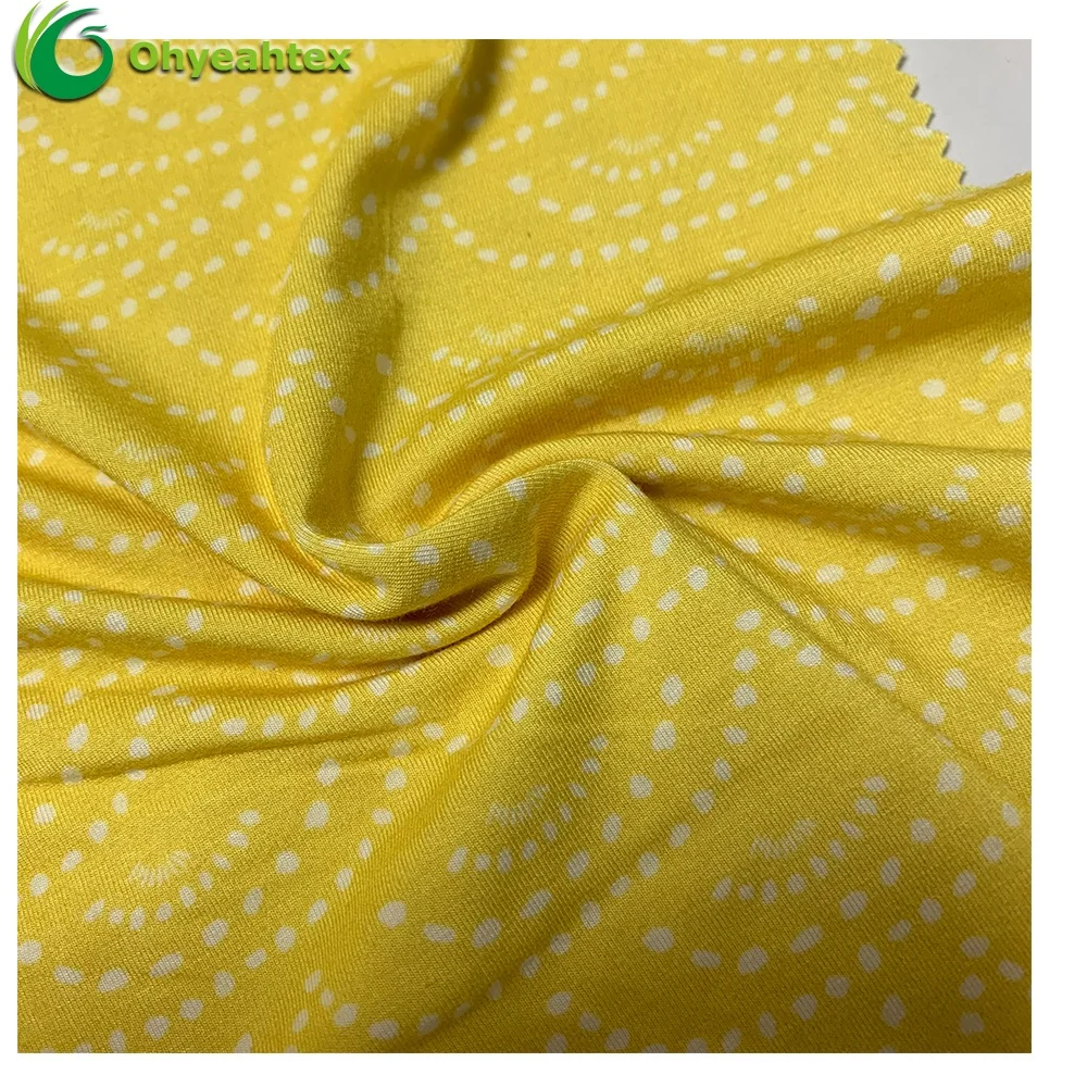
Eco Custom Print 95 Bamboo 5 Spandex Organic Bamboo Printed Bamboo Jersey Fabric For Swaddle 