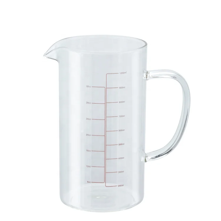 
Free Sample Custom Logo 50ml/200ml/300ml/600ml Borosilicate Measuring Glass Cup 