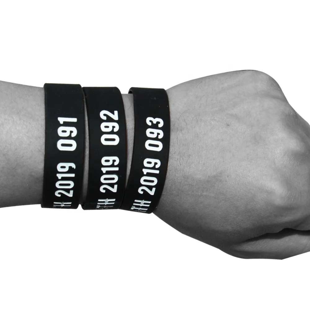Free sample wrist band silicone wristband with serial number