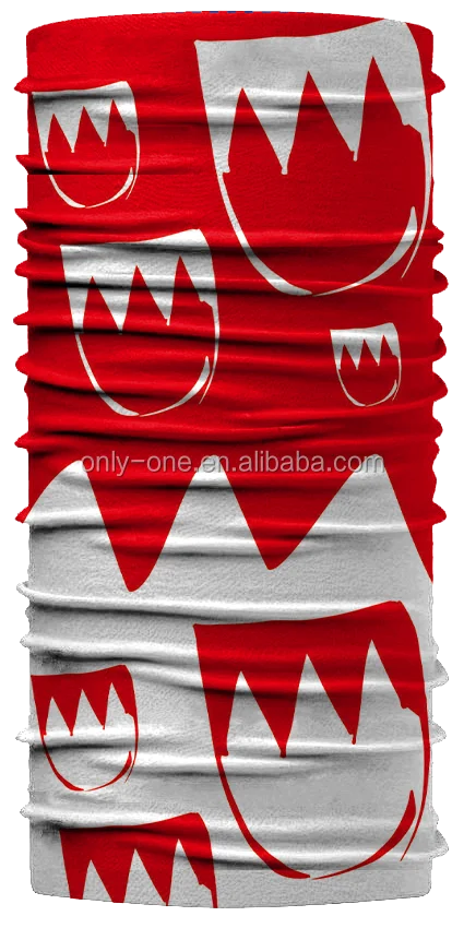 Tubular Seamless Red Pattern Factory Custom Printing Skull Bandana Fabric