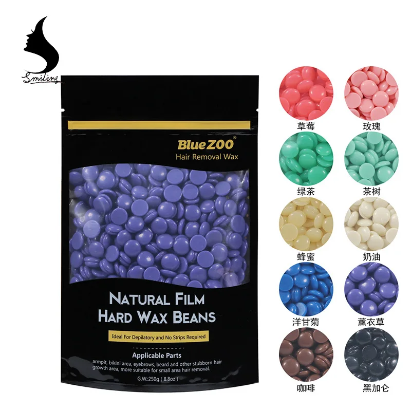 
Blue Zoo 250g Rose Pearl Hair Removal Hot Wax Brazilian Painless Depilatory Elastic Hard Wax For Hair Removal 