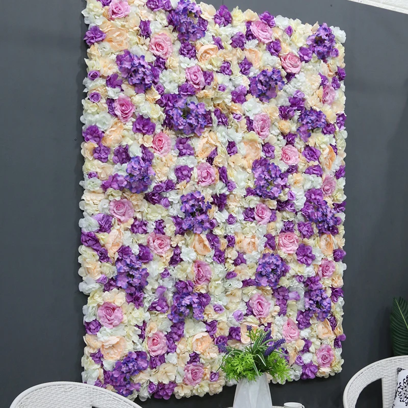 Hotsale Factory wholesale interior and exteriors decoration roll up rose flower wall artificial flower making  backdrop